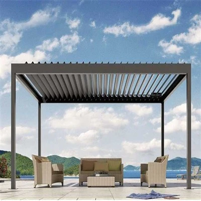 System To Louvered dal dŵr Pergola Alwminiwm